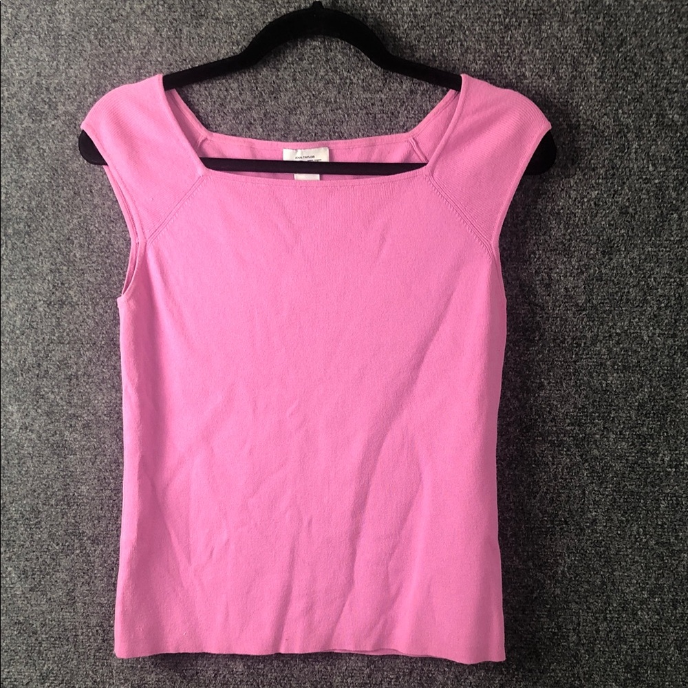 LOFT Pink Square Neck Cap Sleeve Tank Women’s size medium, M